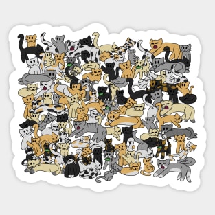 Pile of cats Sticker